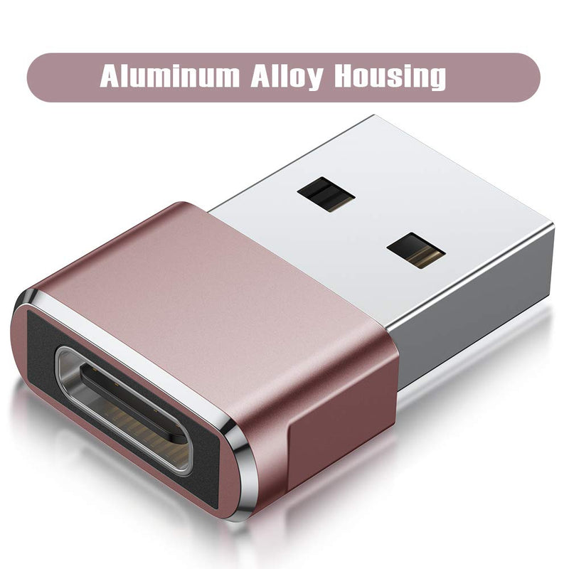 USB C Female to USB Male Adapter 3Pack,Type A Charger Cable Converter for Apple iWatch Watch Series 7 SE,iPhone 11 12 13 Pro Max,Airpods,iPad 8 8th 9 9th Air 4 5 5th 2022 4th Mini 6 6th Generation Gen Pink