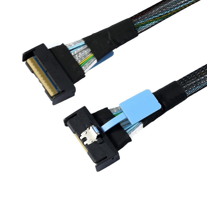 xiwai Slimline MCIO 8i 74Pin Male to MCIO PCIE 5.0 4.0 74Pin Male Extender Cord, PCI-E 5.0 Mini Cool Edge IO MCIO Cable 50cm MCIO-MCIO Straight