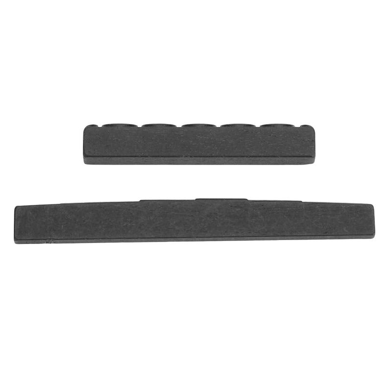 Tomotato 2 Pcs Guitar Nut Ebony Nut and Saddle Black Guitar Bridge Saddle for Classical Guitar Parts Replacement