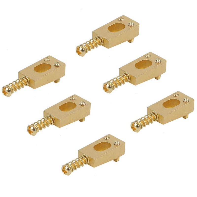 6PCS Guitar Bridge Roller Saddles Brass String Saddles Replacement for Electric Guitar Accessories (Gold) Gold