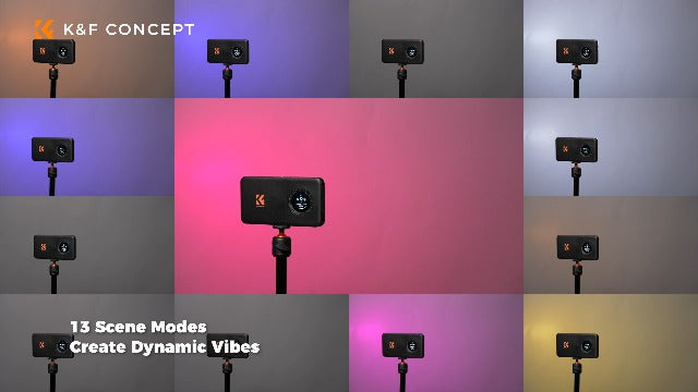 K&F CONCEPT 12W RGB Camera Video Light, 5000mAh CRI95+ 2700-7500K