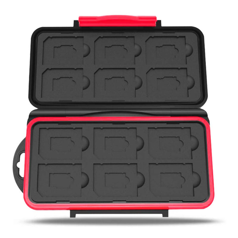 Set of 2, Memory Card Case with Carabiner and Card Removal Tool, findTop Water-Resistant Shockproof Carrying Case Protector Box 24 Slots for 12 Piece SDHC/SDXC Cards and 12 Micro SD Cards