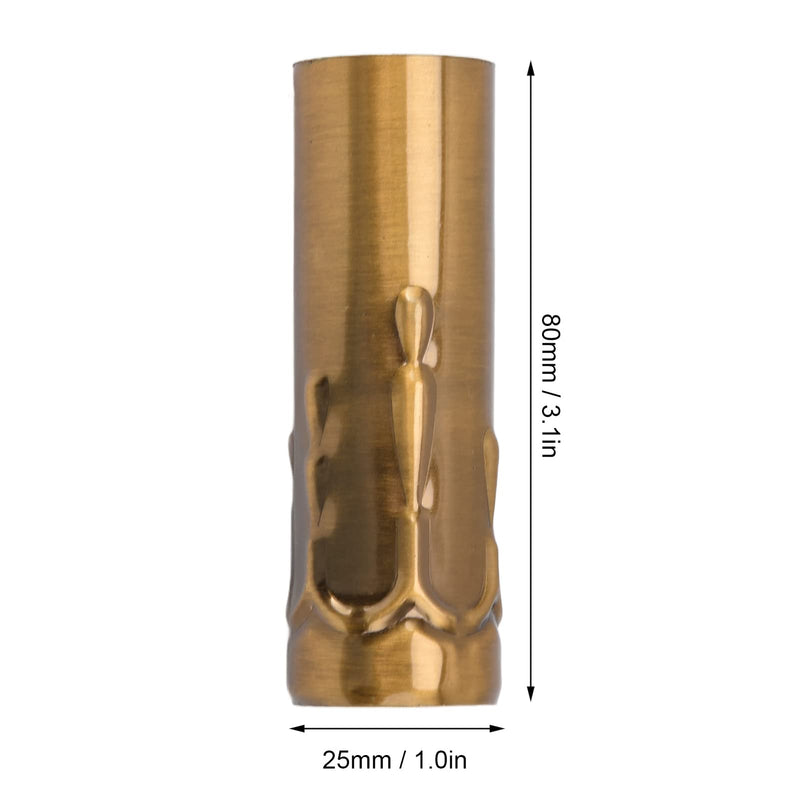 Pack of 10 E14 Candle Holders Tubes Candle Holder Sleeve Lighting Accessories 25 x 80 mm (Gold Bronze)