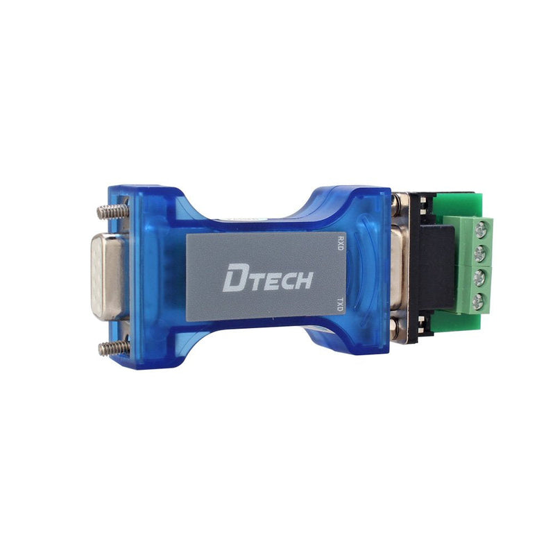 DTECH Industrial Grade RS232 to RS485 Converter Adapter Optical Isolation Protector with TX RX LED Lights for Long Haul Serial Communication