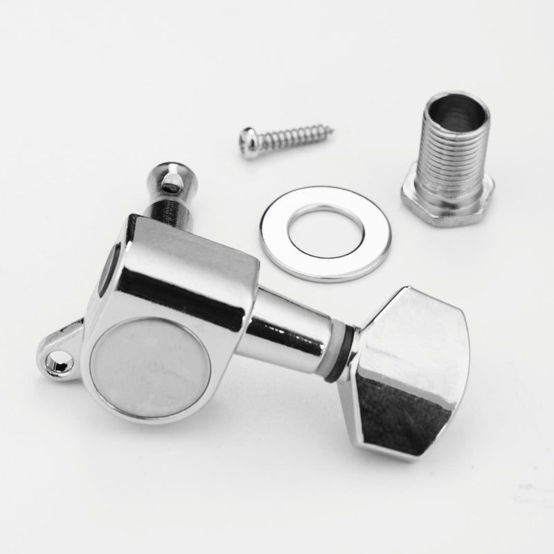[AUSTRALIA] - 6Pcs Right Hand Sealed Guitar Tuner Pegs,Big Square Electric Guitar String Tuning Pegs Keys Machine Heads for Fender Strat Stratocaster Tele Telecaster/Electric Guitar (Silver) Silver 