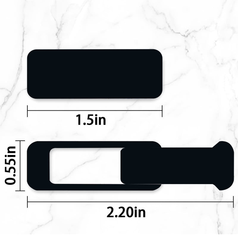 Webcam Cover, 3 Pieces, Laptop Camera Cover, Privacy Shielding Capacity is Twice as Big as The Traditional, Suitable for Computer Mobile Phones, laptops, Tablets and so on (Black) black