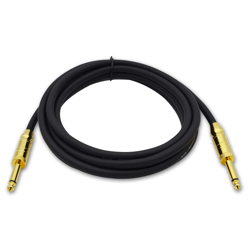 [AUSTRALIA] - Speaker Cable 10ft 1/4 to 1/4 24K Gold TS Male Plug 12AWG Bass/Guitar Speaker Cable for Amp,PA and DJ Audio - 2 Pack,Black 10 