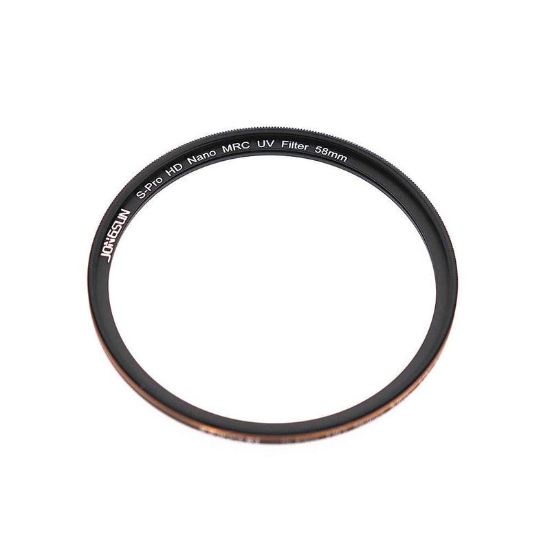 JONGSUN 58mm UV Filter, S-Pro HD Nano MRC Camera Ultraviolet Protection Filter, Multicoated, B270, Ultra-Slim, Lens Cloth Kit