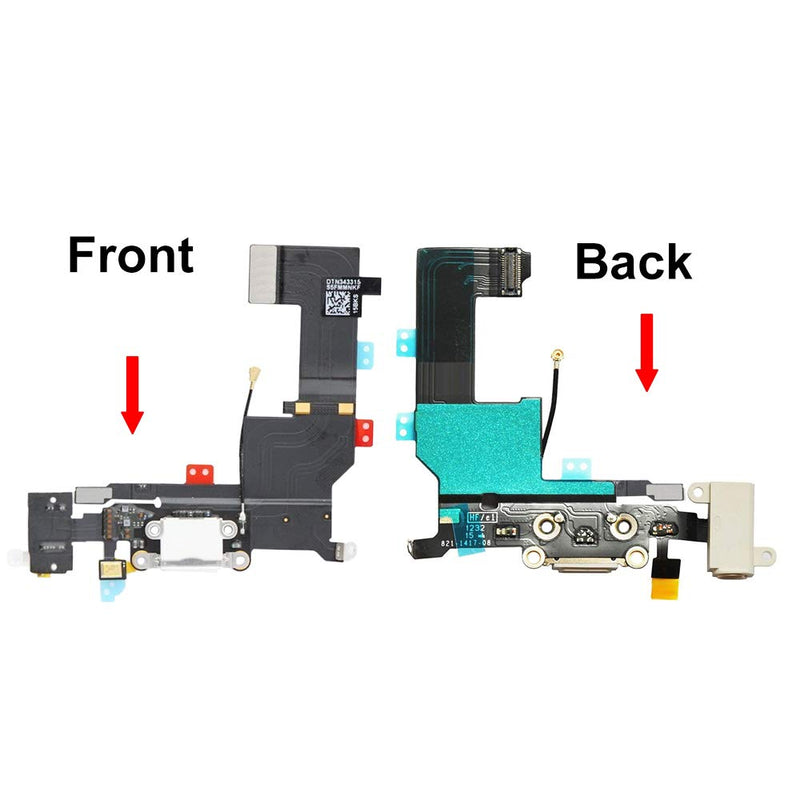 MMOBIEL Dock Connector Compatible with iPhone SE 2016 - Charging Port Flex Cable - Headphone Port/Microphone/Antenna Replacement only Compatible with iPhone SE 2016 - Incl. Screwdrivers - White