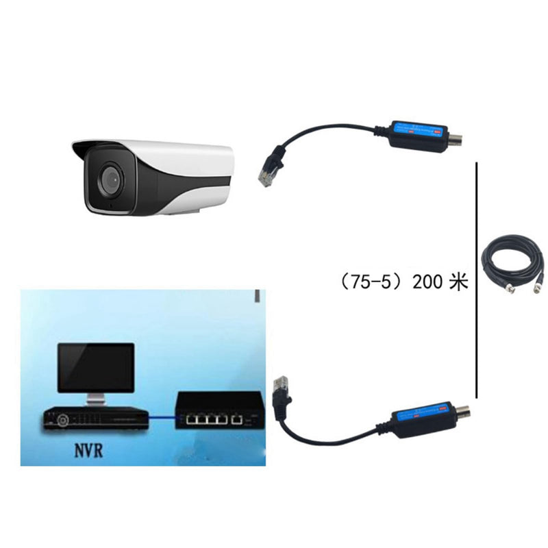 [AUSTRALIA] - Coassiale Digitale, 10 / 100Mbps 1CH Ricevitore del Trasmettitore Coassiale di IP Passiva per Telecamera NVR IP (1Pair) 