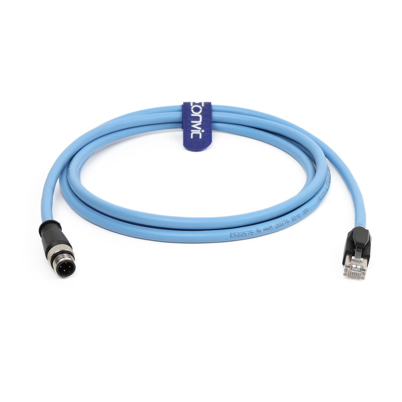 Industrial M12 4 Pin Male D Code to RJ45 High Flex Cat6 Shielded Waterproof Ethernet High-Speed Data Transfer Cable POE PROFINET/EtherNet 5M 4pin male D code-RJ45