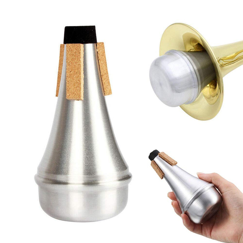 Lightweight Aluminum Practice Trumpet Mute Silencer for Jazz Silver