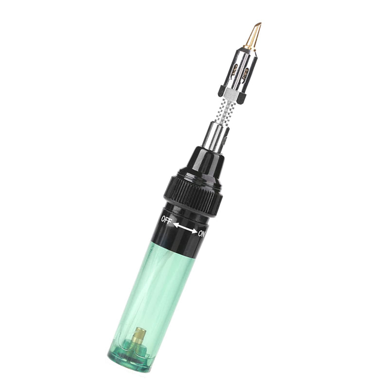 Gas Soldering Iron, Cordless Butane Gas Burner, Soldering Iron Gun Welding Pen Tool 1300 (Green)