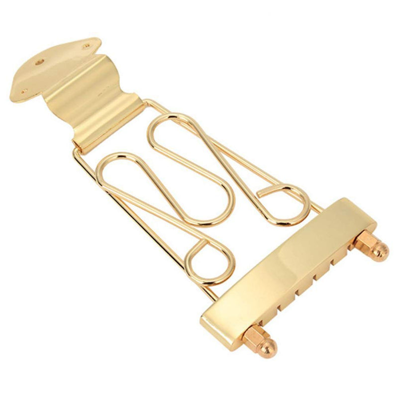 Artibetter 6 String Guitar Trapeze Tailpiece Bridge for Jazz Archtop Guitar-Golden