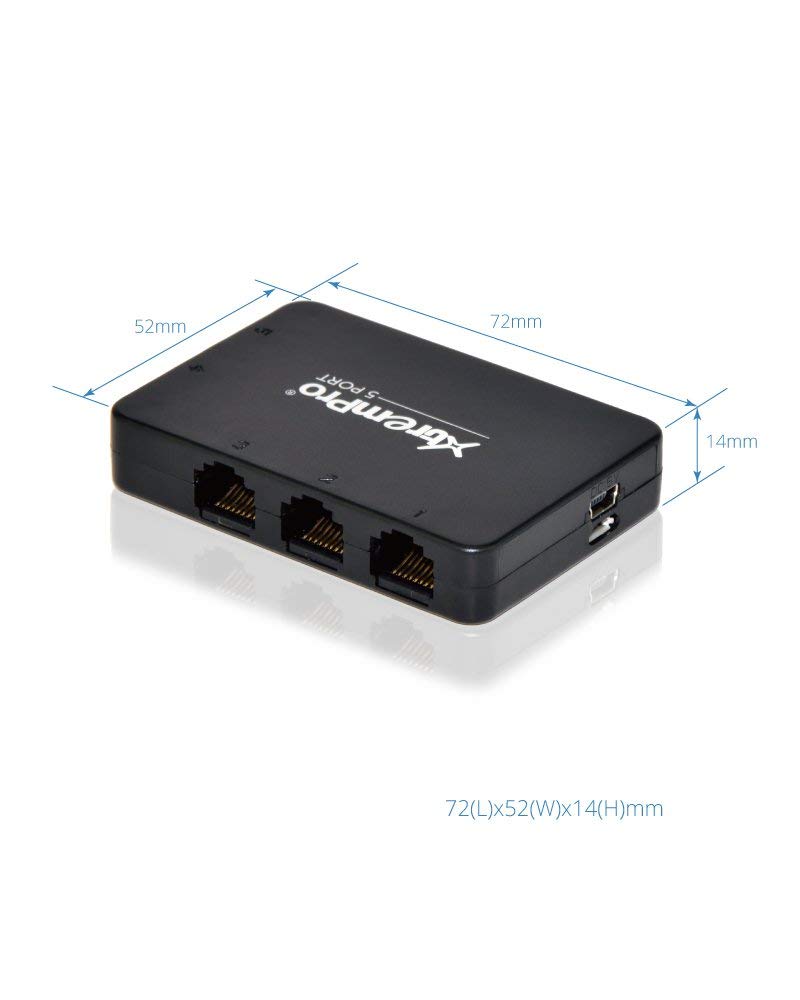 5-Port USB Powered 10/100Mbps Ethernet RJ45 Network Switch Hub - Black (61025) 5 Port