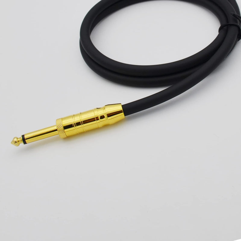 [AUSTRALIA] - Speaker Cable 10ft 1/4 to 1/4 24K Gold TS Male Plug 12AWG Bass/Guitar Speaker Cable for Amp,PA and DJ Audio - 2 Pack,Black 10 