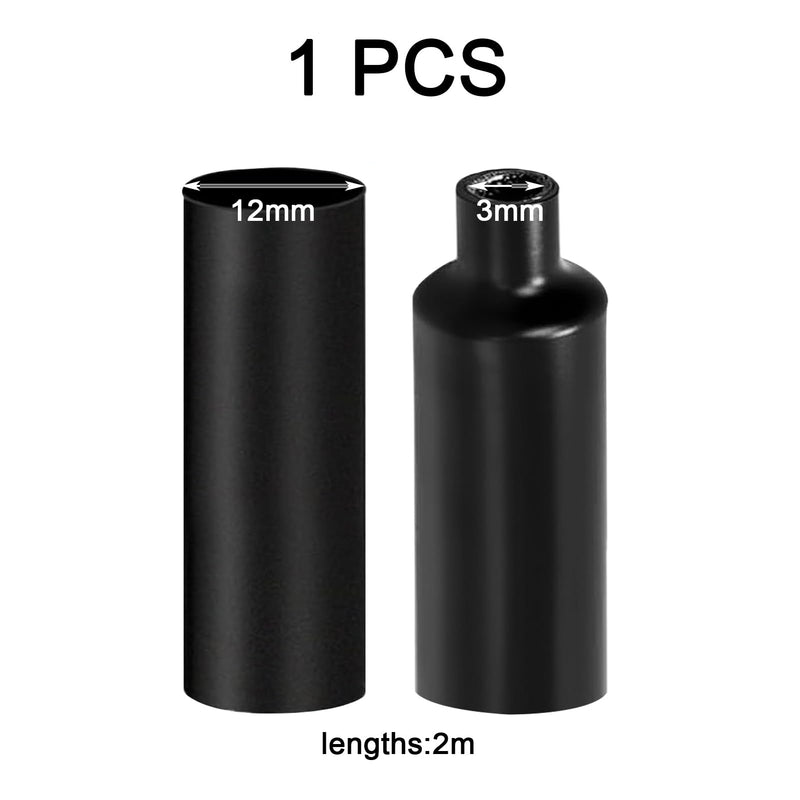 Heat Shrink Tubing, Black, 4:1 Heat Shrink Tubing, Heat Shrink Tube Assortment, Waterproof, Heat Shrink Tube with Adhesive, Heat Shrink Tube Set, for Cables, Marking (Diameter 12 mm x 2 m) Diameter 12 mm x 2 m