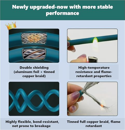M12 X-Code 8 Pin Industrial Ethernet Cable, IP67 Waterproof Shielded Sensor Cable, Male to Female High-Flex Aviation Connector for Cognex Camera, PLC, Automation System Female to male X-8pin 3m