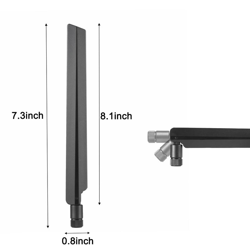 WiFi 6 6E Tri-Band 2.4GHz + 5 GHz + 6GHz 9dBi Omnidirectional Antenna for PC Desktop Computer PCI-E WiFi 6E Network Card Adapter Bluetooth Card Wireless Router（Pack of 2