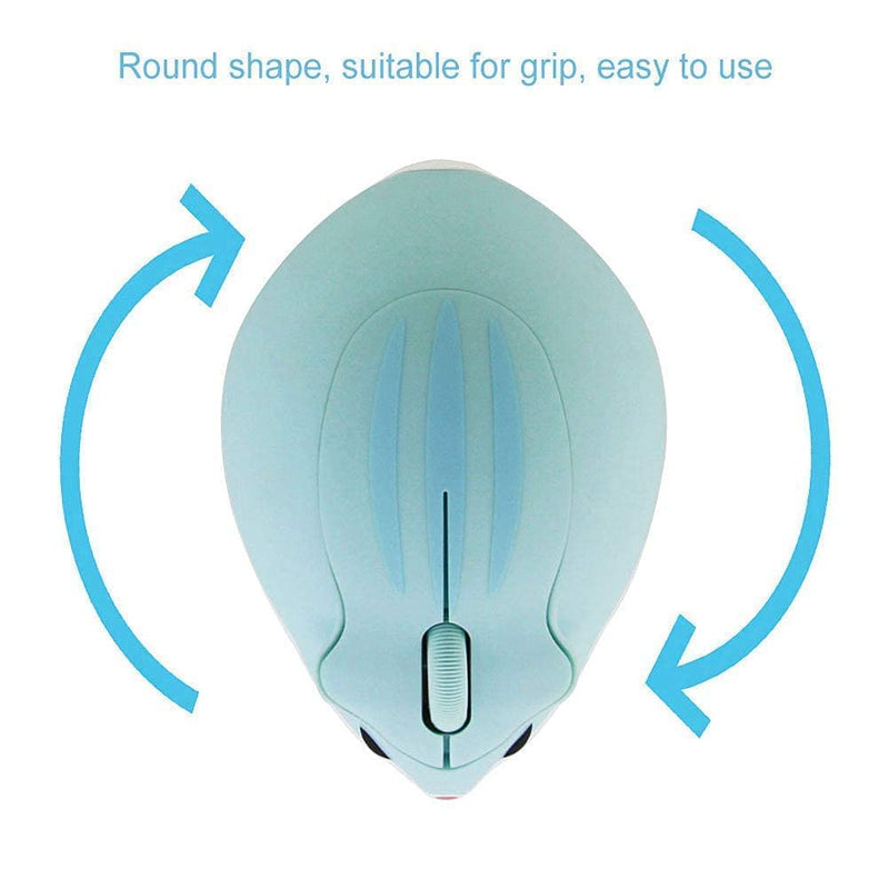 CHUYI Animal Cartoon Hamster Shape Mini Travel Wireless Mouse 1200DPI Portable Optical Small Cordless Mice for Computer Laptop PC (1 Blue, 1 Pink)