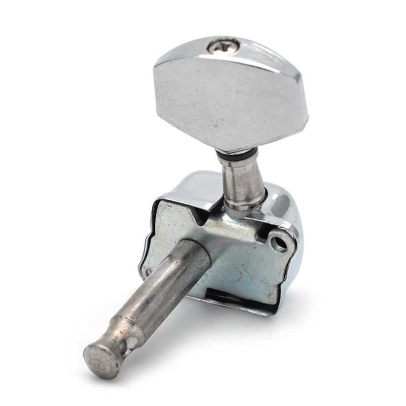 SAPHUE 3+3 Semi-closed Guitar Tuners String Tuning Pegs Keys Machine Heads Set for for Acoustic or Electric Guitar (Chrome) Chrome