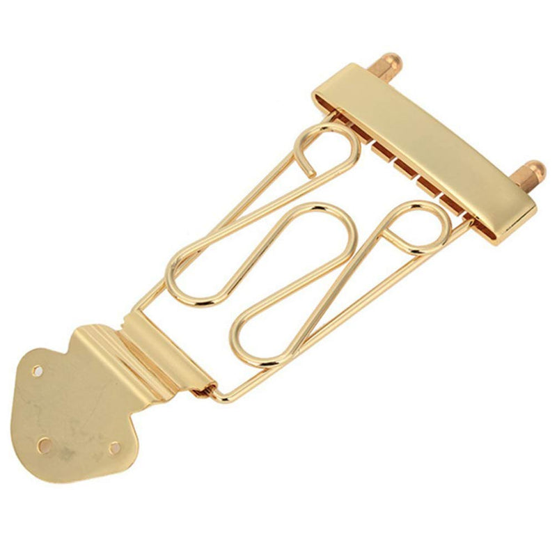 Artibetter 6 String Guitar Trapeze Tailpiece Bridge for Jazz Archtop Guitar-Golden