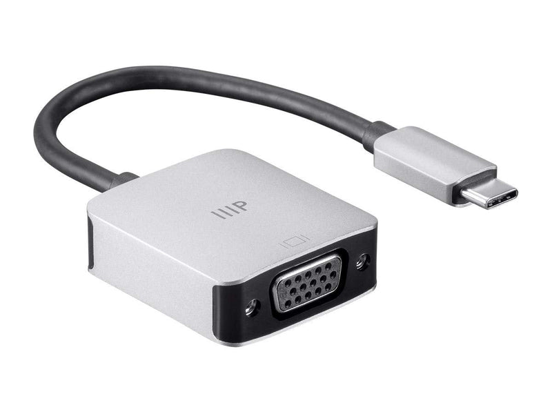 Monoprice USB-C to VGA USB 3.0 USB-C Data and PD Charging Adapter | 100W, with Folding USB Type-C Connector - Consul Series