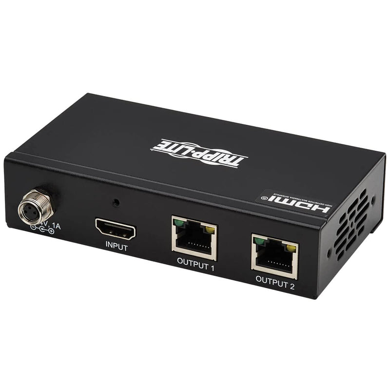 Tripp Lite HDMI Over Ethernet Cat6 Splitter 2-Port - Up to 230 feet or 70.1 Meters - 4K 60Hz Video, HDR, 4:4:4, PoC, HDCP 2.2, TAA Compliant (B127A-002-BH)