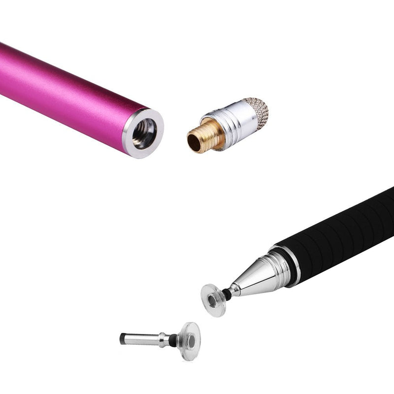 Mixoo 2-in-1 Precision Disc & Fiber Stylus with 3 Replaceable Tips for Capacitive Touch Screen Devices (Purple) Purple