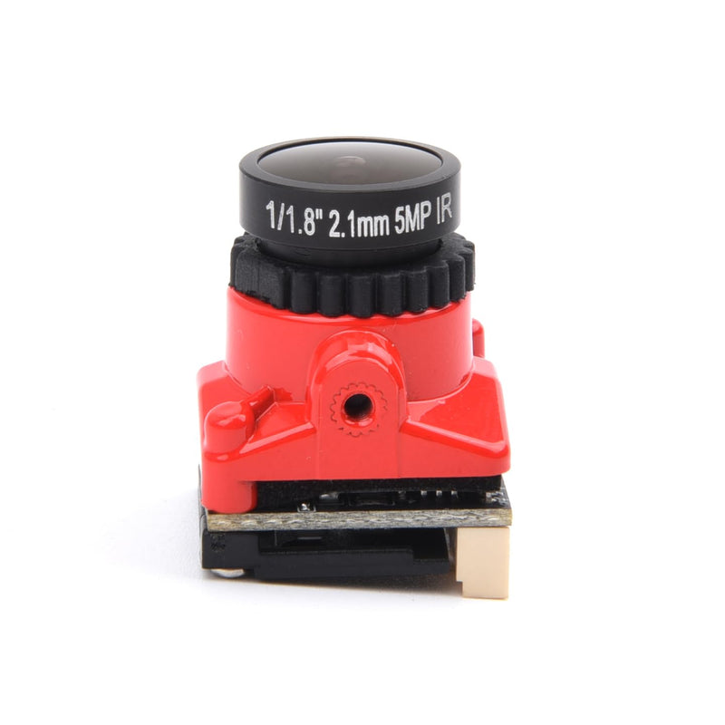 1800TVL FPV Camera Mini 2.1mm Lens 1/1.8 Camera 5V-40V PAL/NTSC Camera with OSD Internal Adjustable for RC FPV Racing Drone（Red） Red 1800TVL