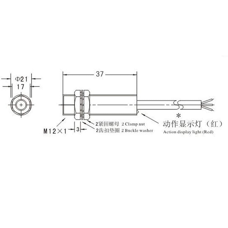 Hailege 2pcs NJK-5002C Hall Effect Sensor Proximity Switch NPN 3-Wire Normally Open