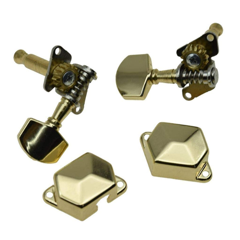 [AUSTRALIA] - KAISH 6 Inline Semi-Closed Guitar Tuning Keys Pegs Guitar Tuners Machine Heads for Electric Guitars Gold 
