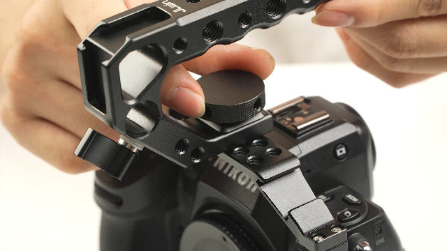 Z8 Cage Support, Hersmay Video Stabilizer Camera Cage with Top Handle for Nikon Z8 Camera Cage Accessories DSLR Rig with Cold Shoe,Handle Locating Holes,Multiple 1/4" 3/8" Screw Holes
