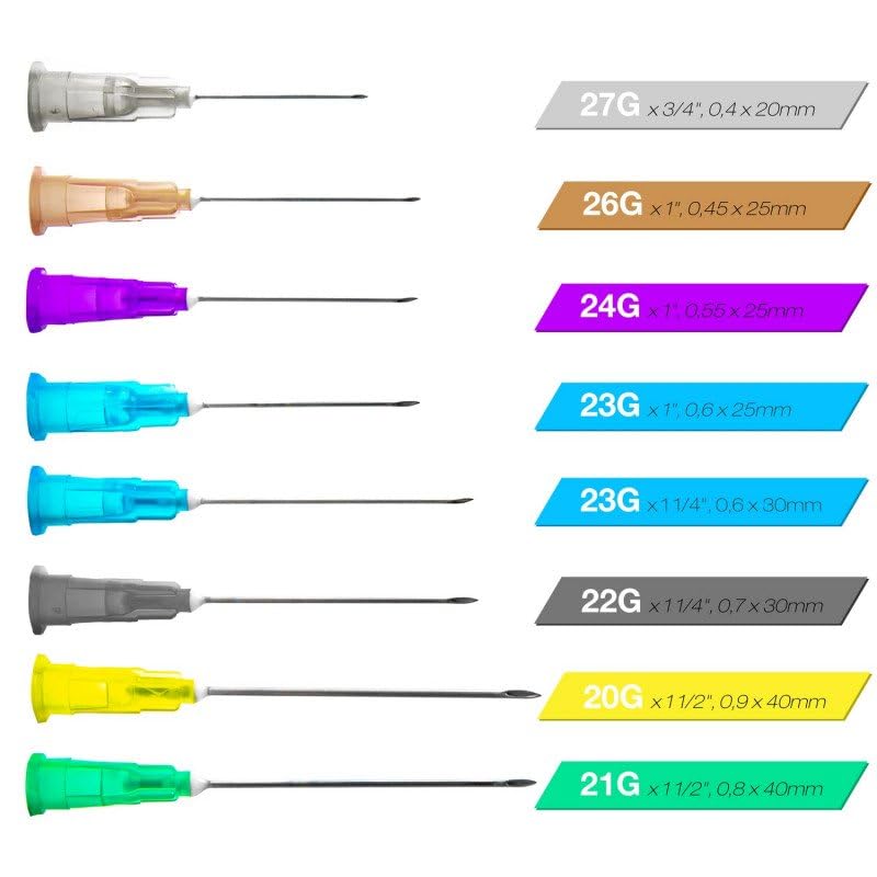 Teqler Disposable Cannulas 27G x 3/4, 0.4 x 20 mm (Grey)