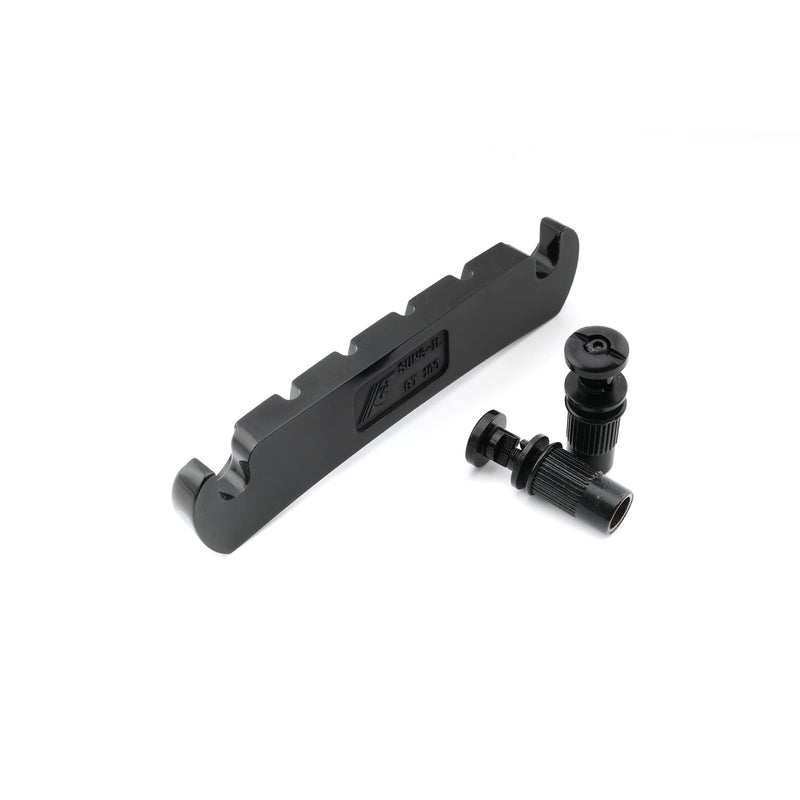 Musiclily Pro 18mm Zinc Alloy 4-String Bass Stop Tailpiece, Black