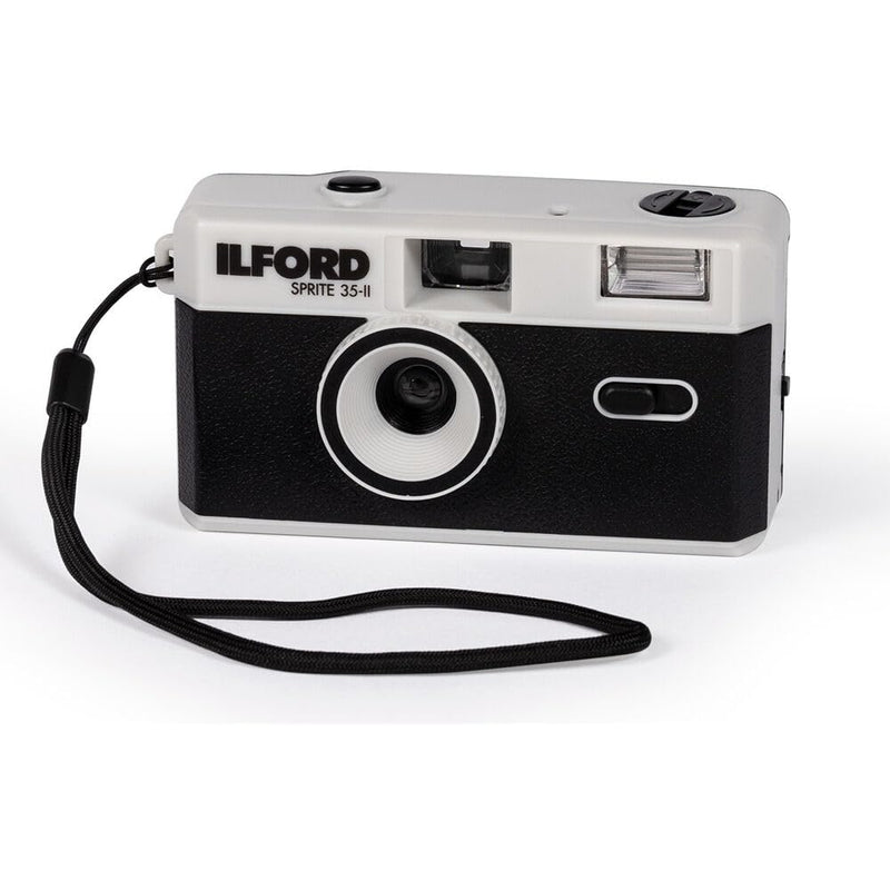 [AUSTRALIA] - Bundle of Ilford Sprite 35-II Reusable/Reloadable 35mm Analog Film Camera (Black and Silver) with Two Rolls of HP5 Film and Cloth 