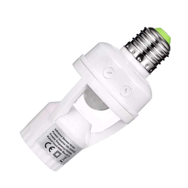 E27 LED Lamp, Light Bulbs with Motion Sensor, Adjustable Automatic On/Off Light Control Sensor, E27 Socket Screw for Garage, Basement, Stairs and Storage Room