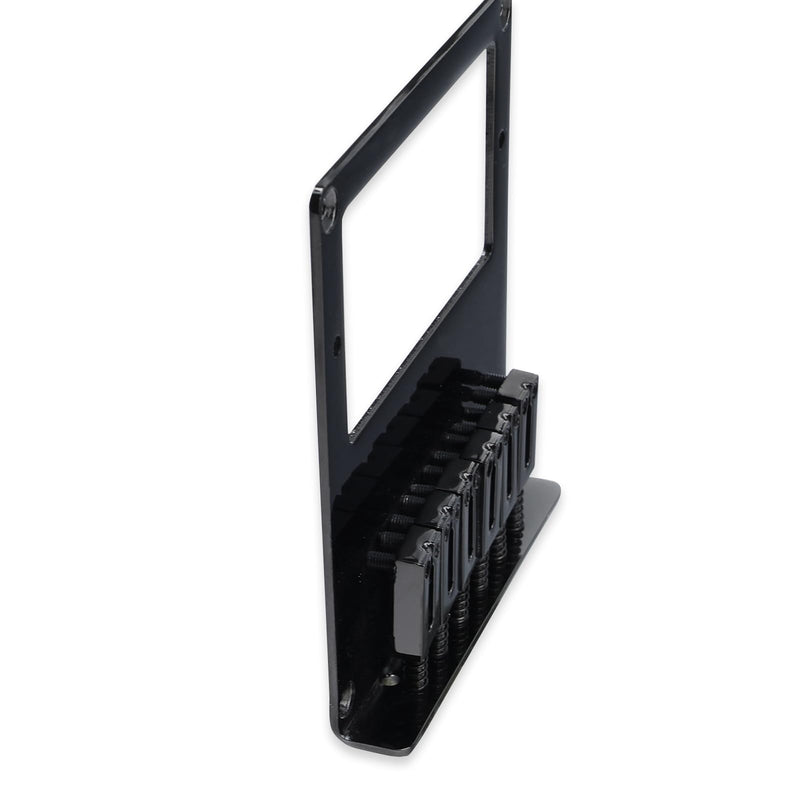 10.5mm Fixed Electric Guitar Bridge Zinc Alloy Saddle Steel Baseplate 6-string Guitar hardtail Bridge Compatible with Telecaster Tele Style Electric Guitar Replacement Parts（Glossy Black）