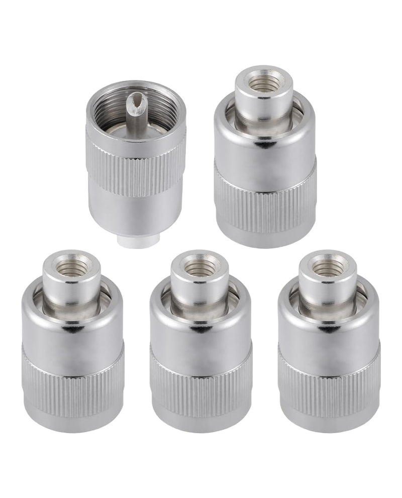 Vecys 5pcs PL259 UHF Male Connector 50 Ohm PL259 Male Plug Crimp RF Coaxial Plug Adapter for RG58 LMR195 RG142 RG400 Low Loss Coaxial Cable PL259 for RG58/RG400