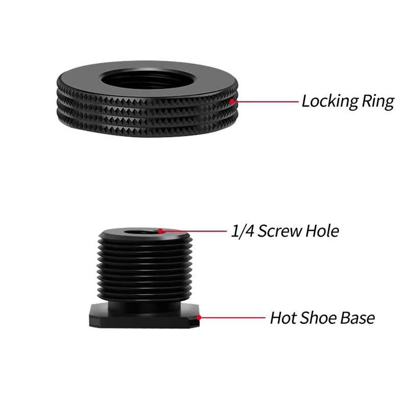 [AUSTRALIA] - [2 Packs]- Atmoshue 1/4" Female Thread to Hot Shoe Adapter, Hot Shoe Mount Adapter with 1/4 to 1/4" Male Screw Adapter for Magic Arm, Monitor, Video Light 