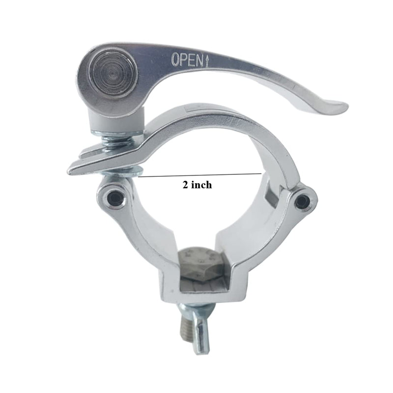Quick Release Stage Light Clamps,Heavy Duty Aluminum Alloy Mount Silver Lighting Clamps with TUV Certified, Fit 2 inch OD Truss Pipe