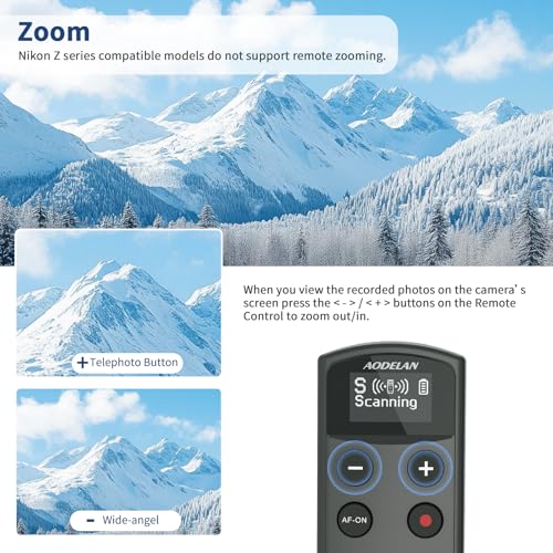 Rechargeable Shutter Release for Nikon Wireless Camera Remote Control Upgrade Black for Nikon