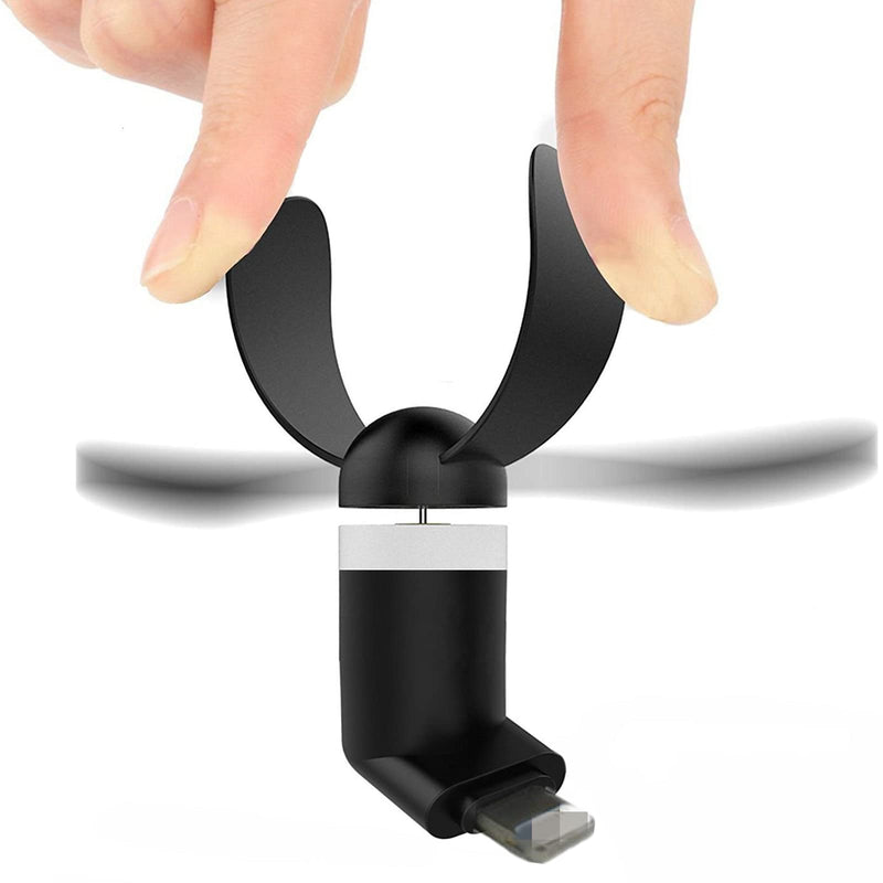 Personal Mini USB Fan for Cellphones - 4 Pack Portable Cell Phone Fan for iPhone, Small Pocket Fan Travel Fans Plug in Mobile Phones Fast Cooling for Summer Outdoor (Black) Black