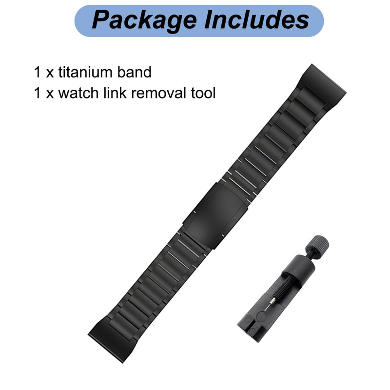 Titanium Bands for Garmin Fenix 8 (47mm)/7/6/5, Forerunner 965 955, Approach S60 S62, Quatix 7 6 5, Epix Pro 2 (47mm), MARQ Gen 2 | 22mm Quick Fit Watch Band Metal Strap for Garmin Watch Black
