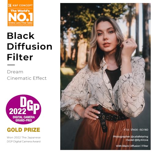 K&F CONCEPT 67mm Black Diffusion 1/2 Filter Mist Cinematic Effect Filter