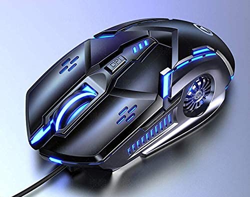 Gaming Mouse Wired,6 Buttons, 4 Adjustable DPI Up to 3200 DPI, 7 Circular & Breathing LED Light, Multifunction Wired Mouse Used for Games and Office (Black) Black