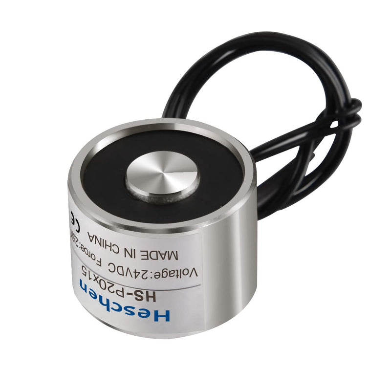Electromagnet Magnet Solenoid P20/15, OD: 20mm, DC 24V, 2.5Kg/5.5lb