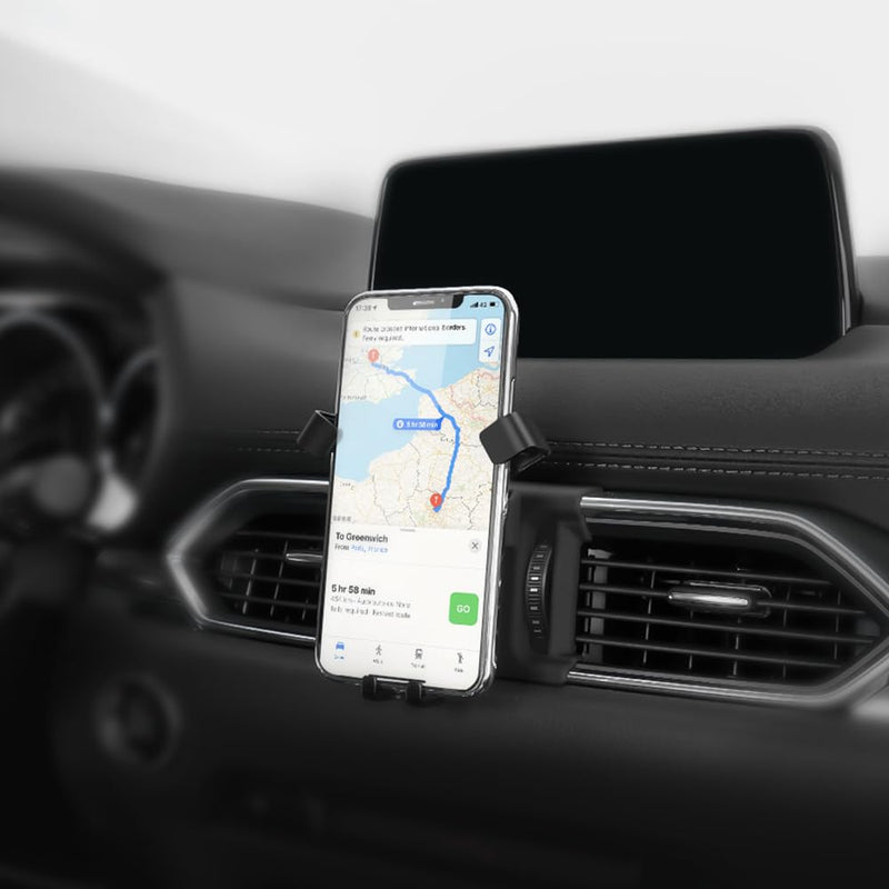 BEERTE Car Phone Holder fit for Mazda CX-5 2017-2026 Adjustable Air Vent Car Dashboard Cell Phone Mount Carbon Fiber Pattern CX5 Gravity Phone Mount fit for Any inches Smartphone