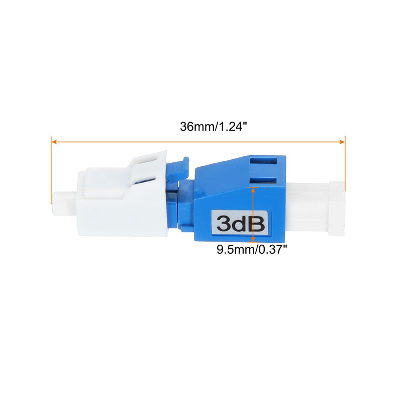 [AUSTRALIA] - QUARKZMAN 3dB LC Fiber Optic Damper, LC/UPC SM Single Mode Solid Glass Fiber Damper Male to Female for Fiber Optic Transfer Pack of 4 3 dB 