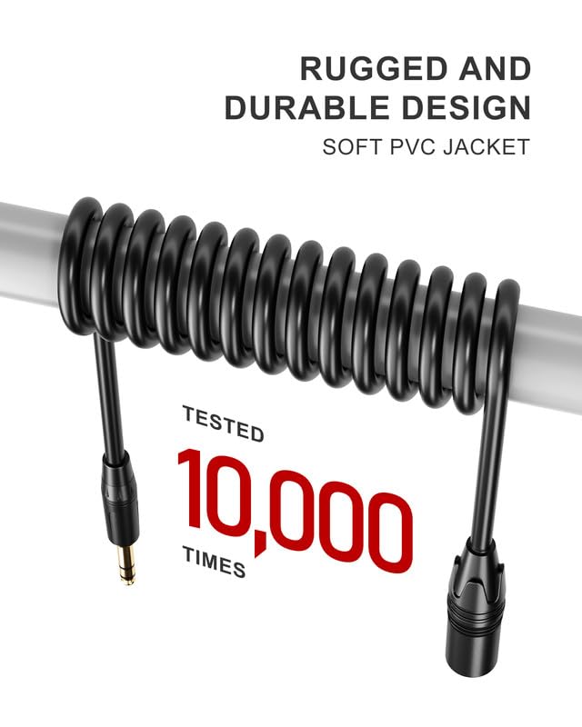 XLR Cables 25 ft XLR to 3.5mm 1/8 inch TRS Mic Cable 3.5mm to XLR Microphone Cable, TRS to XLR Mic Cord Compatible with iPhone, iPod, MP3 Player, Laptop, Recorder and more-25 Feet 25FT (7.6m) xlr to 1/8 (3.5mm) Black